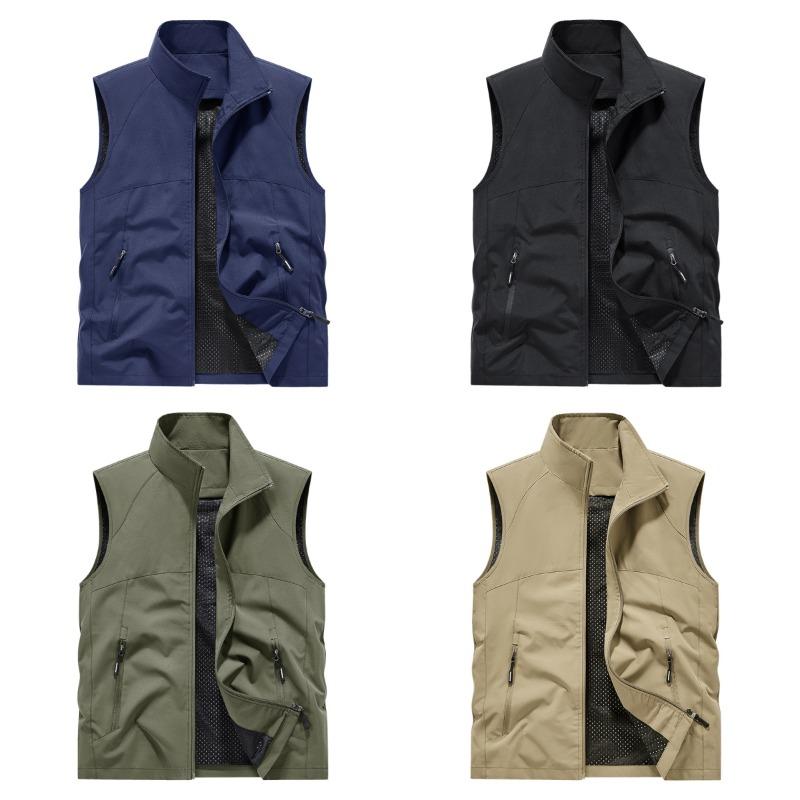 Men's Outdoor Mountaineering Hiking Windproof Breathable Vest Spring and Autumn Soft Comfortable Versatile Tank Top