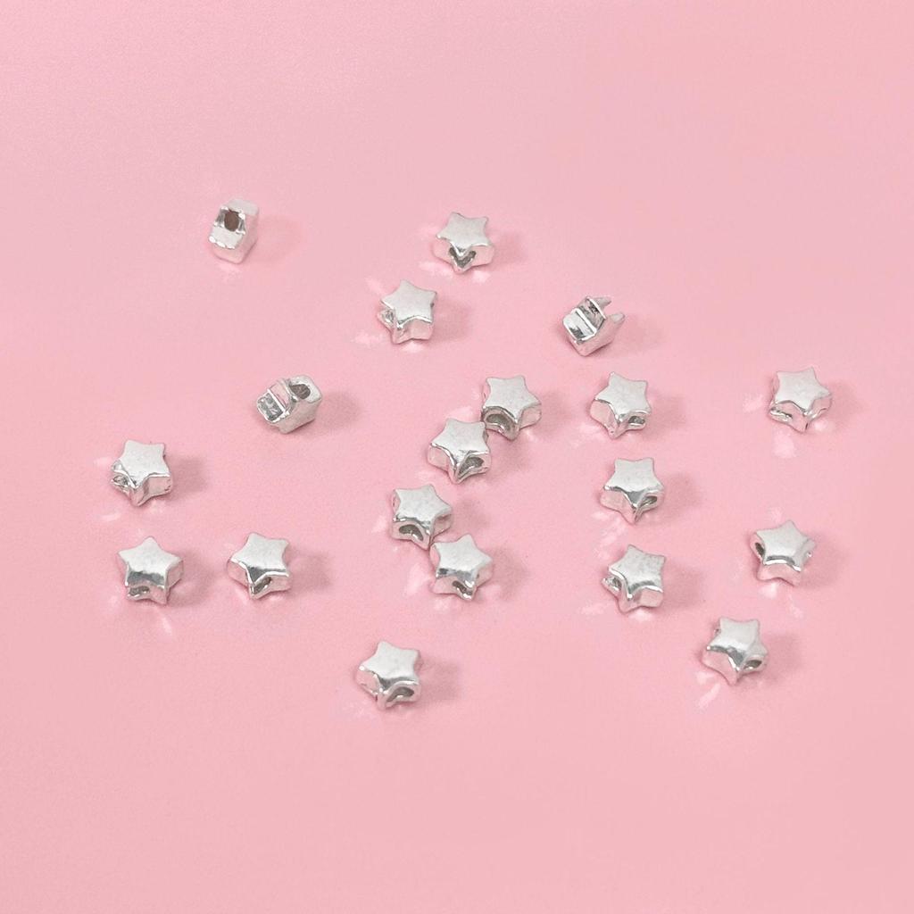S925 Sterling Silver Five-Pointed Star Spacer Beads for DIY Jewelry and Bracelet Crafting