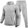 Men's And Women's Solid Color Long Sleeves Winter Plus Velvet Running Sports SetJogging Male Set Casual 2-Piece Set Hoodie +Pants