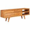 TV Cabinet with Shelf Brown 110 X 30 X 40 Cm Solid Acacia Wood