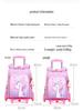 Capybara Unicorn Trolley School Bag for Girls - 2023, Detachable & Stair-Climbing