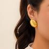 European & American Design Metal Water Drop Bean & Heart-Shaped Pleated Earrings for Women