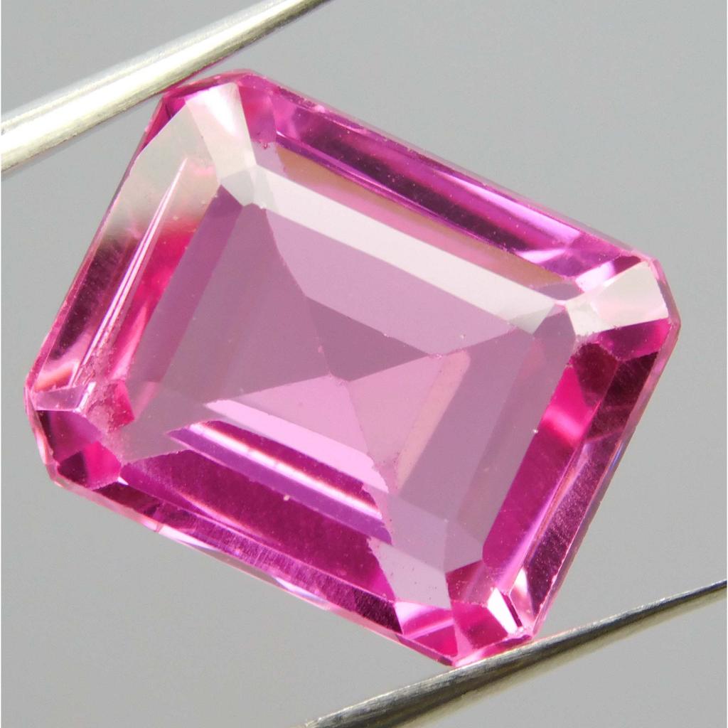 Natural Pink Sapphire 12ct Emerald Cut Certified Loose Gemstone
