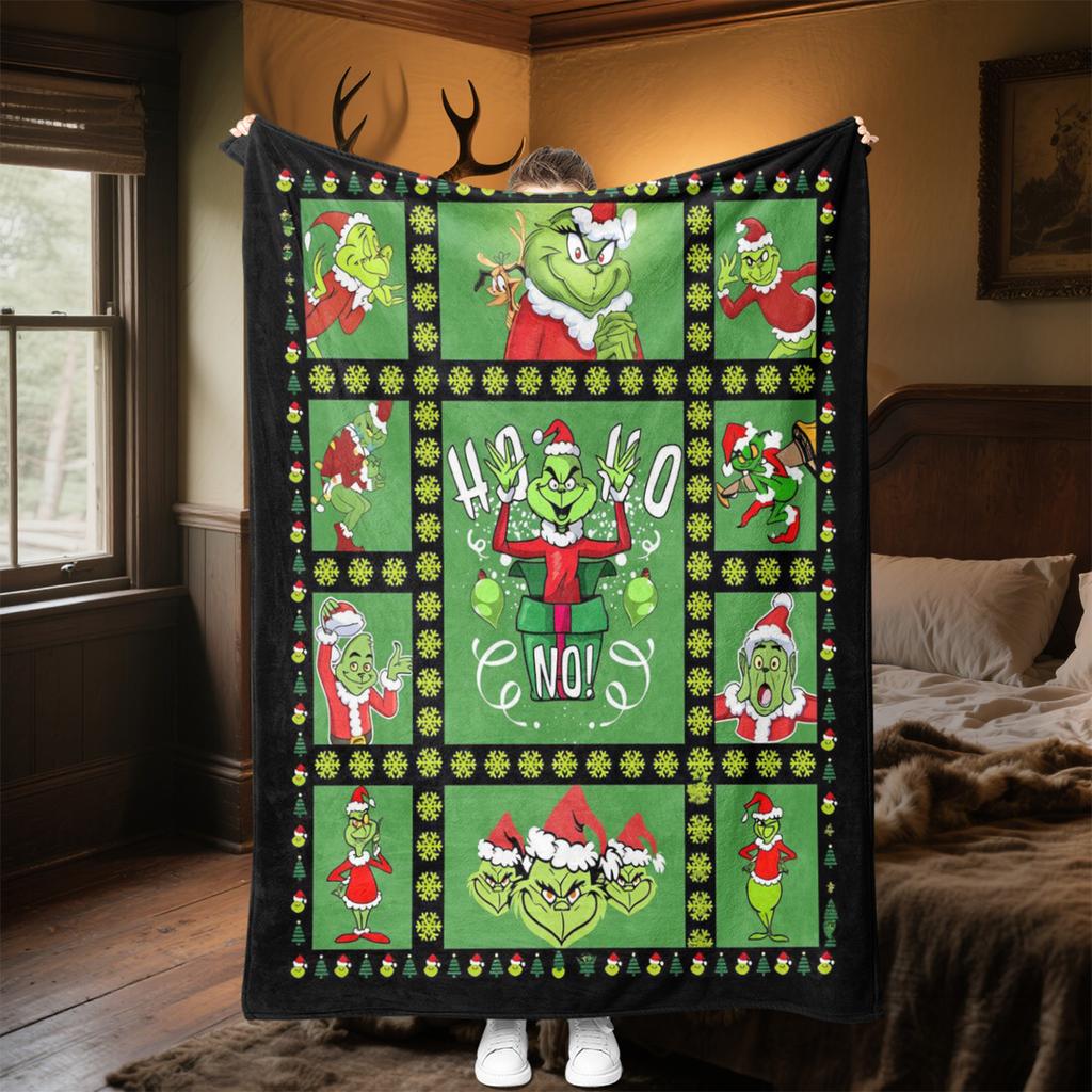 Christmas Gift Comedy Movie How the Grinch Stole Christmas blanket home warming, four season bed decoration sofa cover flannel throwing blanket K10