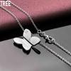 925 Sterling Silver Butterfly Pendant Necklace Fashion Charm Wedding Jewelry