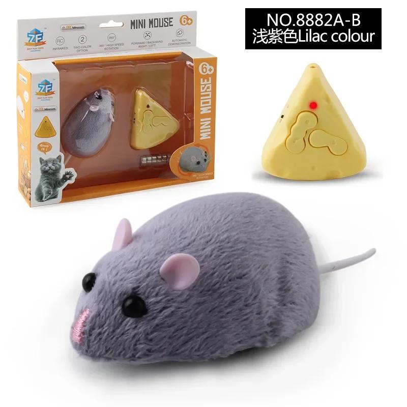 360° Rotating Interactive Electronic Cat Teasing Toy, Plush Emulation Rat Mice Remote Control Mouse Toys for Cats and Dogs Pet