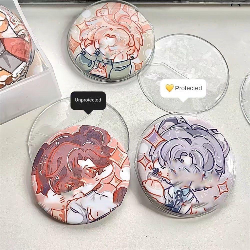 5Pcs Transparent Badge Display Sleeve Anime Badge Protective Sleeve Ita Bag Pin Case Badge Pins