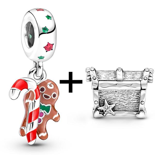 2 teile/los Romantische Liebe Lebkuchen Mann Perlen Fit Original Marke Charms Silber Farbe Armband Frauen Diy Valentinstag Schmuck