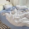 Ins Style Bedding Set Duvet Cover  Wash Cotton Stripe Summer Soft Cool Summer Bed Sheet Set Comforter Set Quilt Cover
