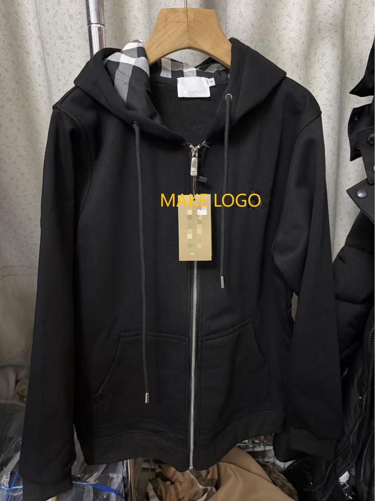 Wysokiej jakości męska bluza rozpinana z kapturem w brytyjskim stylu z haftowanym logo