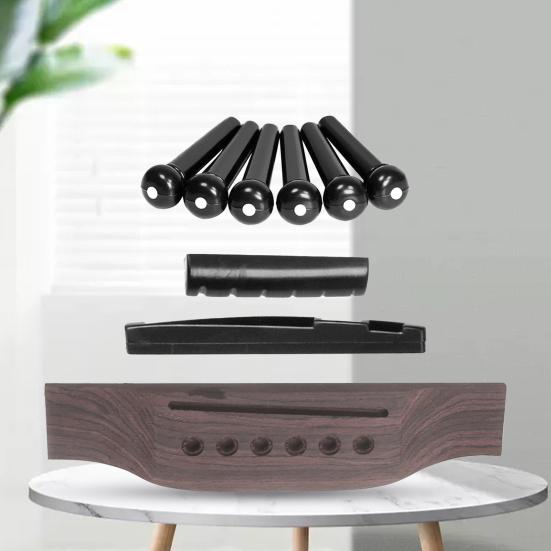 1 Set Guitar Bridge Set Multipurpose High Stability Adjustable Acoustic Guitar Rosewood Bridge