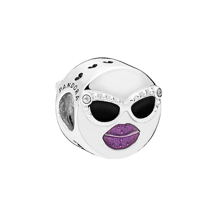 Pandora Free-Spirited 925 Silver Charm Unisex Jewelry 797184CZ Silver, Purple, Black,F