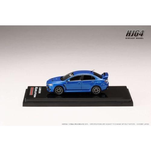 HJ64 1/64 Mitsubishi Lancer Evolution X FINAL EDITION with Engine Display Model, Lightning Blue Mica, Finished