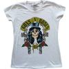 Guns N Roses T Shirt Slash 85 Band Logo Official Womens Skinny Fit White S