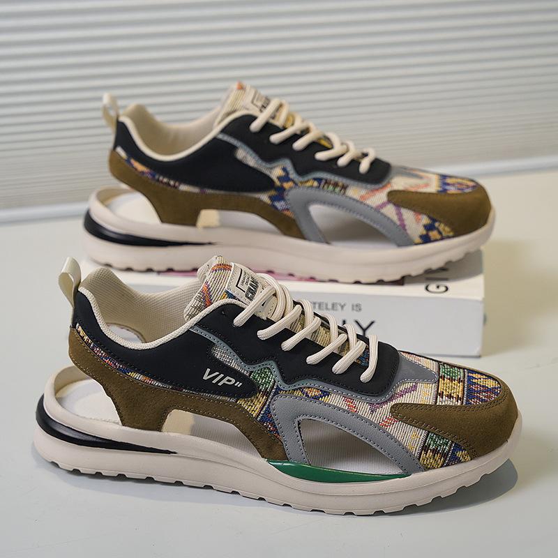 Sports sandals hollow board shoes youth summer breathable non-slip soft sole driving bag head hollow breathable