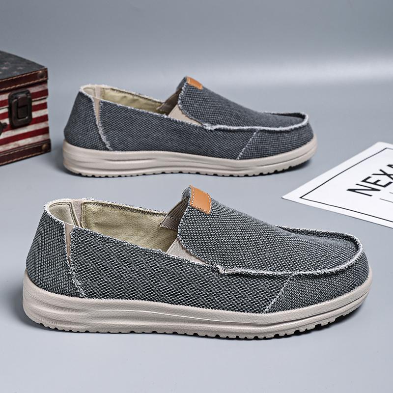 Fashion 2025 New Handmade Flat Designer Shoes Big Size 47 Men Fashion Canvas Outdoor Loafers Thick Sole Casual Antiskid Walking Shoes