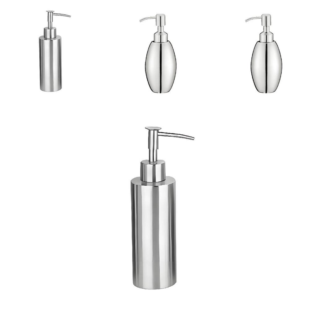 Stainless Steel Soap Dispenser Pump With Hand Press For Bathroom Storage