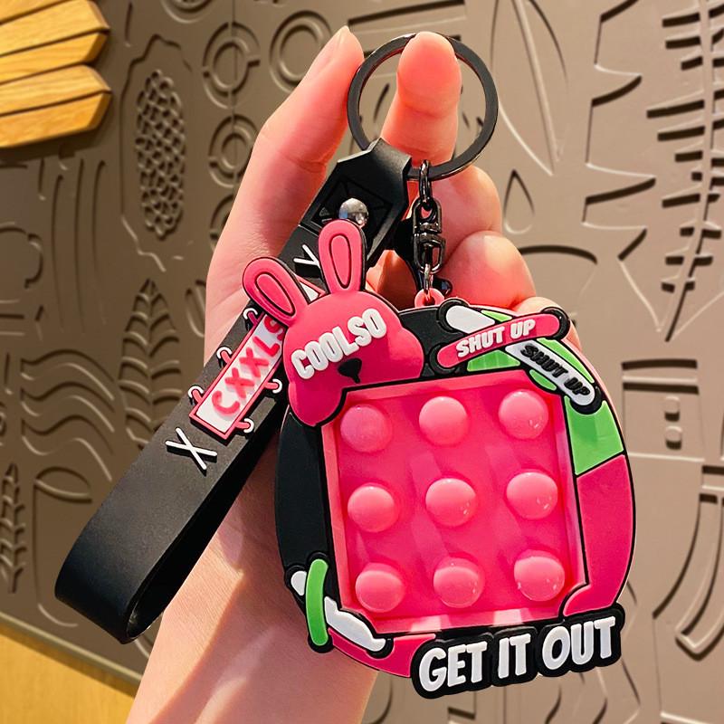Cartoon Bunny Cute Bear Keychain Adorable Stress Relief Car Pendant