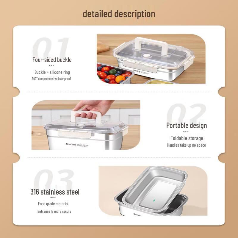 DM 316L Stainless Steel Lunch Box with Utensils