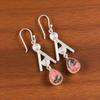 Black Rhodonite Gemstone 925 Sterling Silver Jewelry Handmade Hook Earrings 2.4" EE-86-27