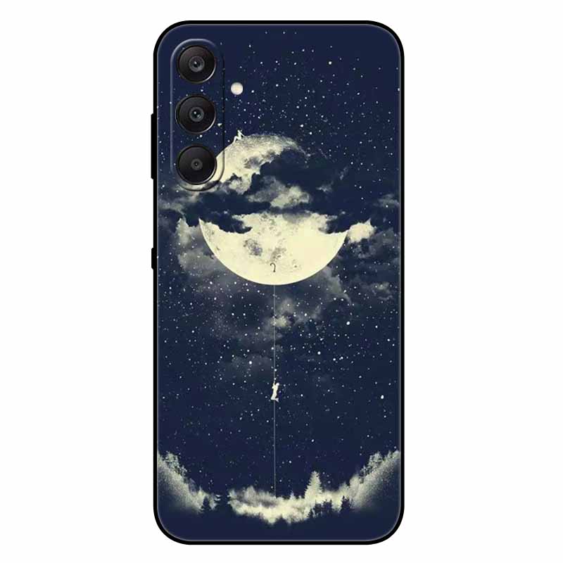For Samsung A17 5G Case Black Silicone Soft Fashion Animal Back Cover For Samsung Galaxy A17 5G TPU Coque Cute Protective Bumper
