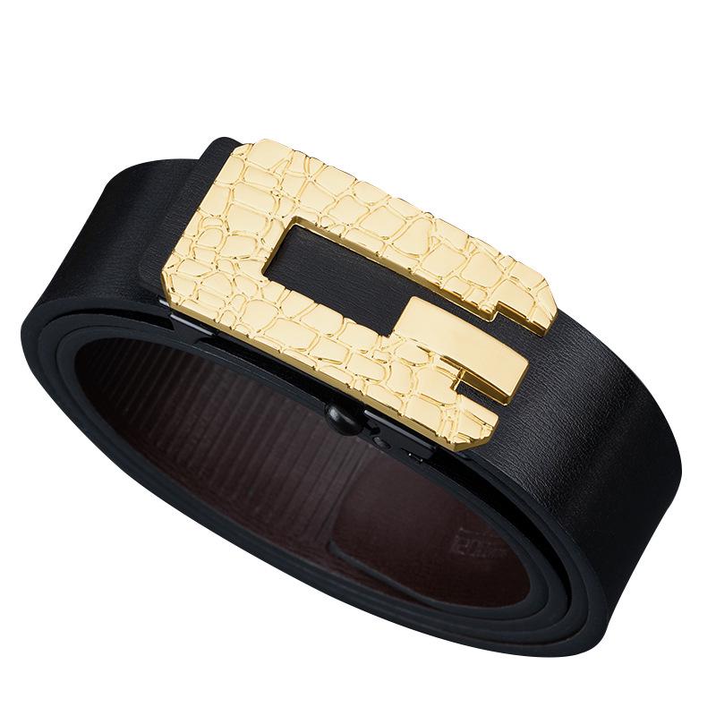 Men's Trendy Casual Leather Belt with Automatic Buckle