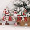 1/2/3PCS Random Wooden Christmas Door Hanging Ornaments Rustic Santa Claus for Home Happy New Year Christmas Door Pendants