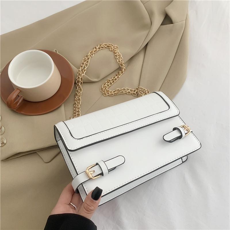 Stylish Medium-sized Pu Leather Square Bag Elegant Daily Commuter Shoulder Bag