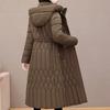Fashion Winter Long Coat Female Warm Parkas Hooded Casual Thick Middle Age Women Jackets