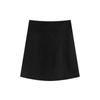 2024 Korean Style High Waist Black A-Line Skirt for Spring - Plus Size, College Style