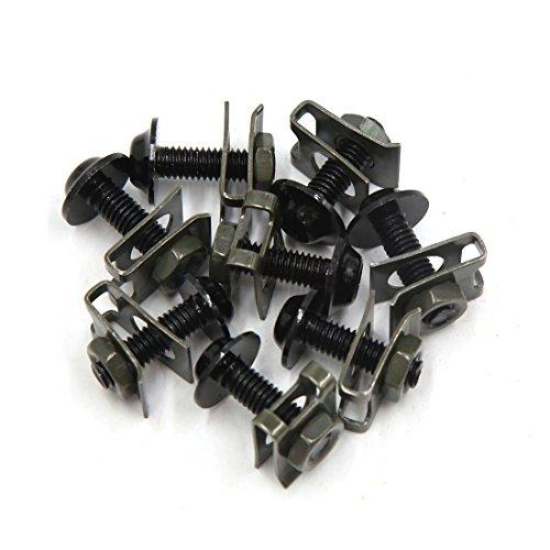 uxcell Motorcycle Clip Bolt Screw Kit M6 Motorcycle Sport Bike Fairing Bolt Kit Fastener Clip Screws Black 8pcs
