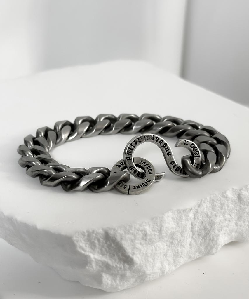 Blessed Bullet Ss-Hook Classic Chain Logo Bracelet (Type A)