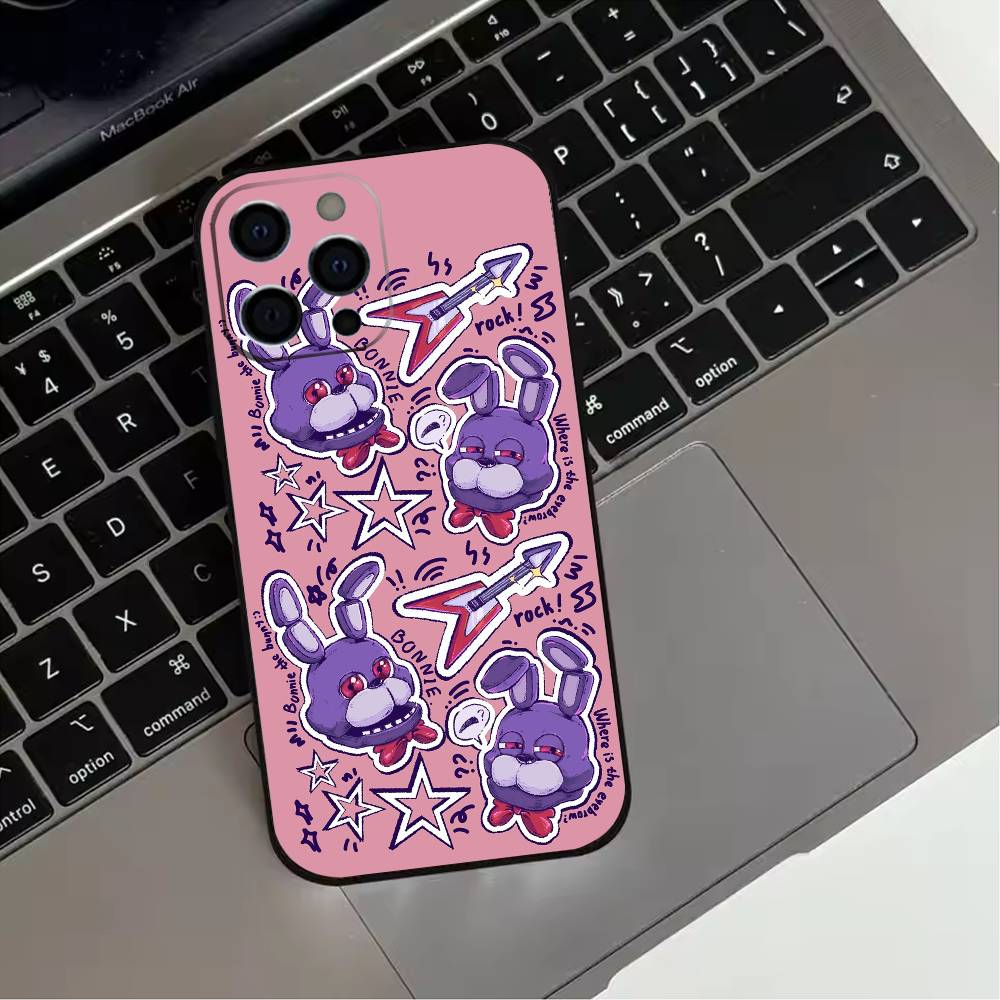 F-Five Nights At Freddy-s  Phone Case For iPhone 17,16,15,14,13,12,11 Plus,Pro Max,XS,Soft Silicone Black Cover