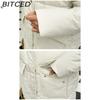 BITCED Women's Mid-Length Winter Waist-Defining Thickened Cotton Coat, Padded Jacket