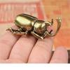 Bronze Antike Käfer Miniaturfigur Kleine Schreibtischdekorationen Vintage Kupfer Insekt Teehaustier Ornament Wohnaccessoires