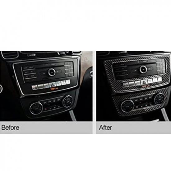 Carbon Fiber Inner Center Console CD Panel Trim For Benz GLE W166 2015-2018
