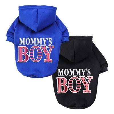 Dog Clothes Hooded Sweater Plush Warm Mother and Son Pet Sweater with Traction Rope Hole