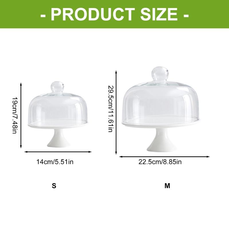 Lebensmittelechte Nordische Stile Dessertteller mit erhöhtem Fuß Keramikglas Kuchen Präsentierteller Küchenutensil