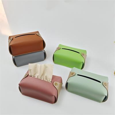 Cute Tissue Box Holder Household PU Leather Napkin Holder Organizer Bedroom Kitchen Desktop Storage Case Toilet Paper Towel Case