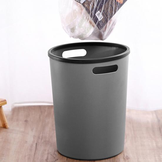 Garbage Bin Modern Style High Capacity Large Opening Shatterproof with Compression Ring Keep Tidy Smooth Surface Household Large Trash Can for Home