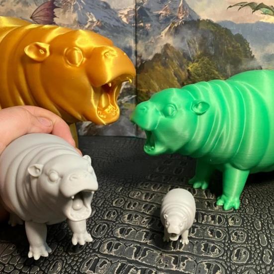 Simulation Hippopotamus Figurine Roaring Hippo Statue River Horse Sculpture Educational Toy Resin Animal Model Decoration Ornament