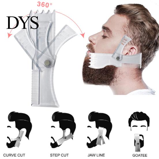 Facial Hair Grooming Tool Beard Styling Comb Portable Line Up Edging Shaping 360-Degree Rotation Perfect Men for All Face Shapes Home School