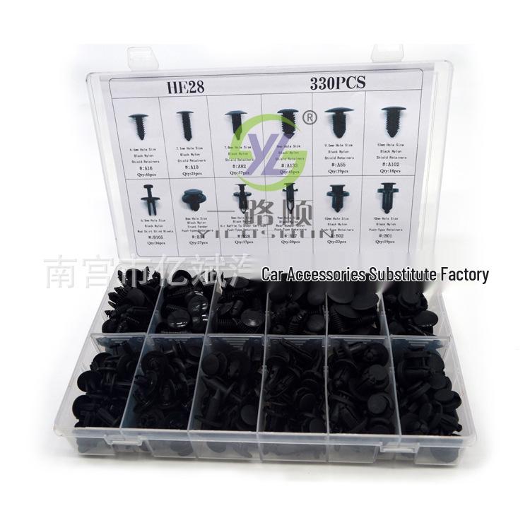 330-Piece Boxed Snap-in Fasteners Set for Honda Toyota Bumper & Christmas Tree Barbs
