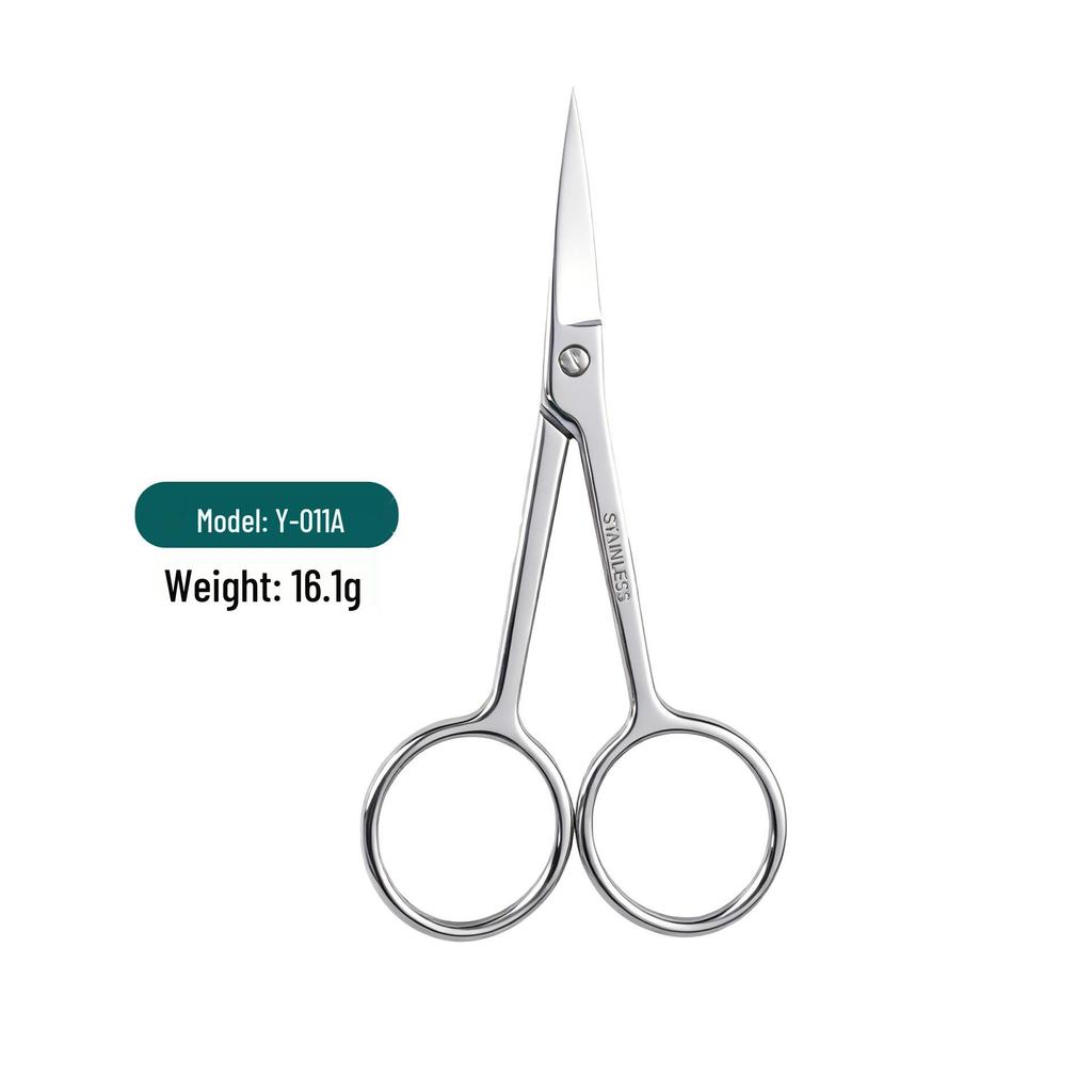 Stainless Steel Eyebrow Tweezers & Nose Hair Scissors Set with Bandage Gauze - Beauty & Makeup Tools