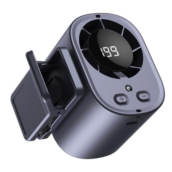 

Quiet Clip-on Fan with Digital Display 199 Speeds Adjustable Neck Belt Cooling Fan Hands-Free Rechargeable Car Air Vent Fan for Travel Camping