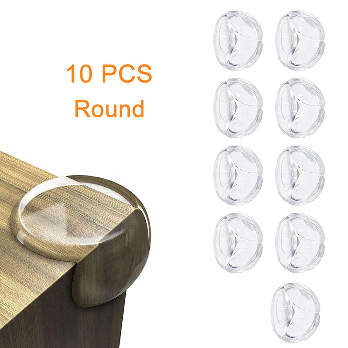 

10pcs Baby Security Protection Corners Home Silicone Transparent Corner Guards Anti-Shock Furniture Table Edge Protectors Rotundity