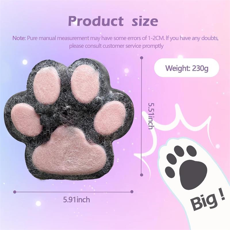 Taba Riesenpfote Squishy für Kinder und Erwachsene, großes pelziges Katzenpfoten-Squishy-Spielzeug zum Stressabbau, superweiches Quetschspielzeug
