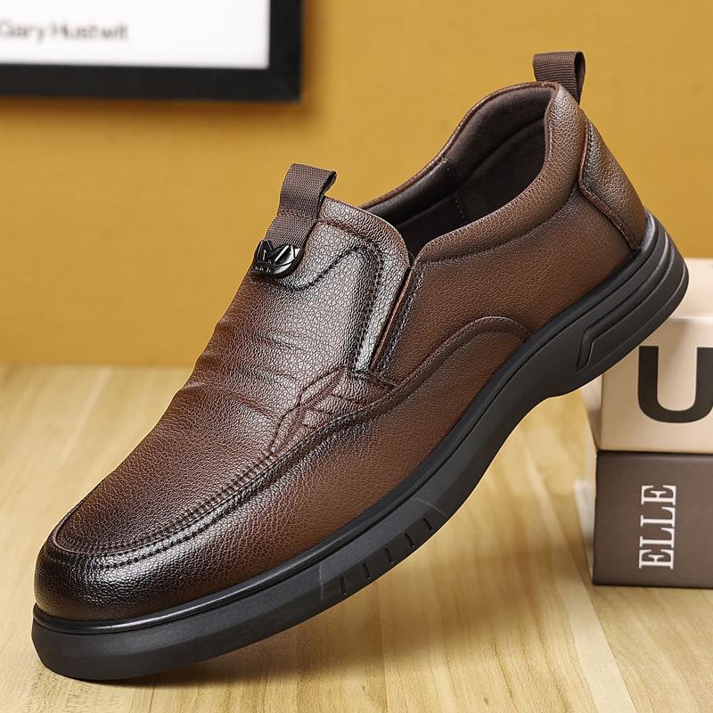 Fashion Business Casual Shoes for Men Solid Color New Designer Shoes Male Spring Autumn Soft Leather Loafers Man