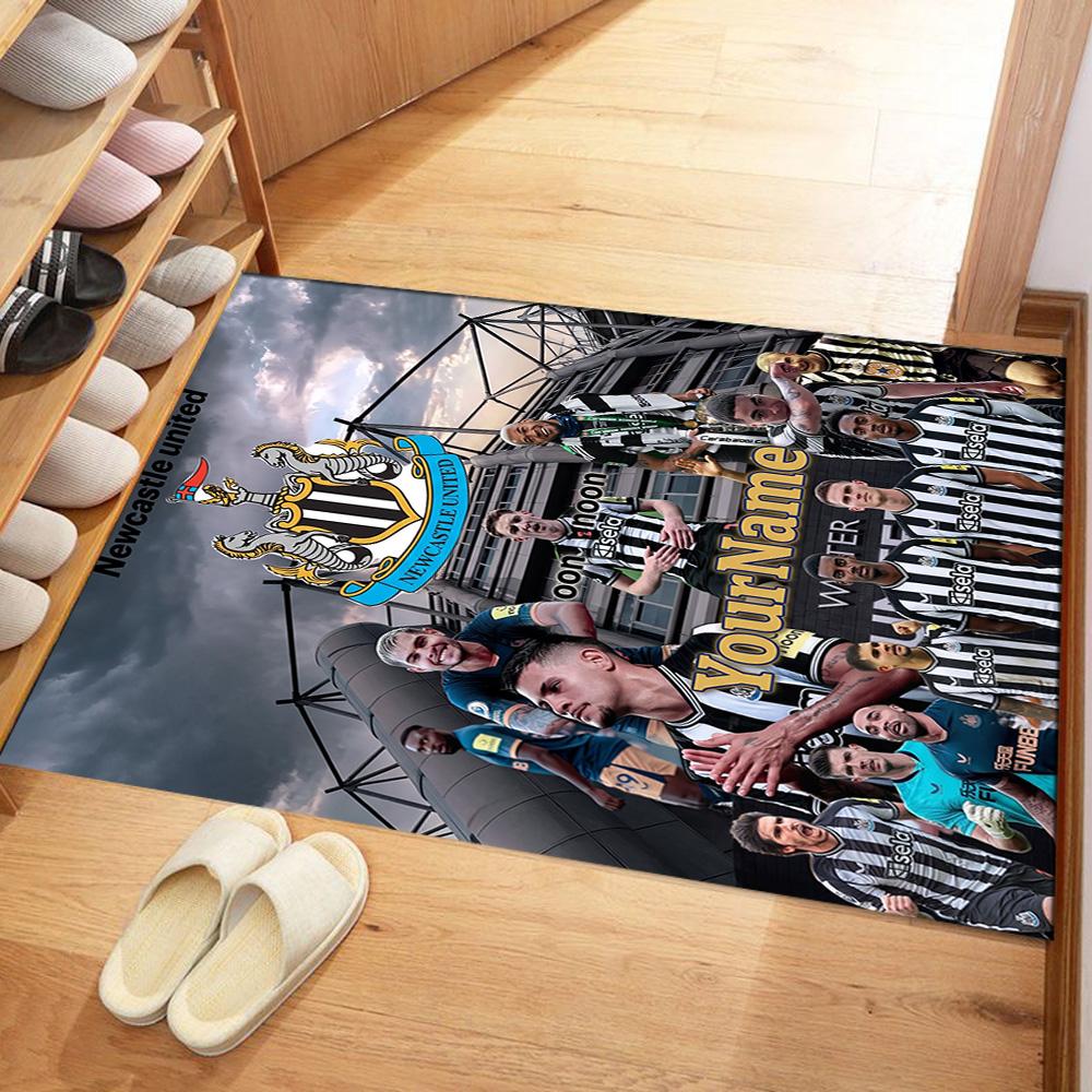 Newcastle 10 Customizable Name Carpet Design for Game Room Entryway Dormitory Living Rooms Anti-slip Rug Decorate Offices