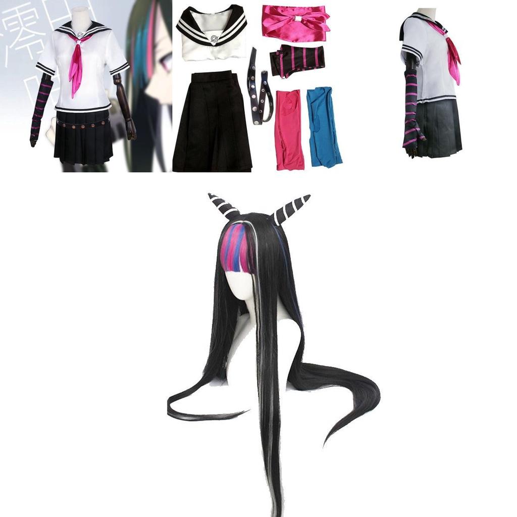 Danganronpa Ibuki Mioda Cosplay Costume Set Stylish Uniform Dress And Wig Combination